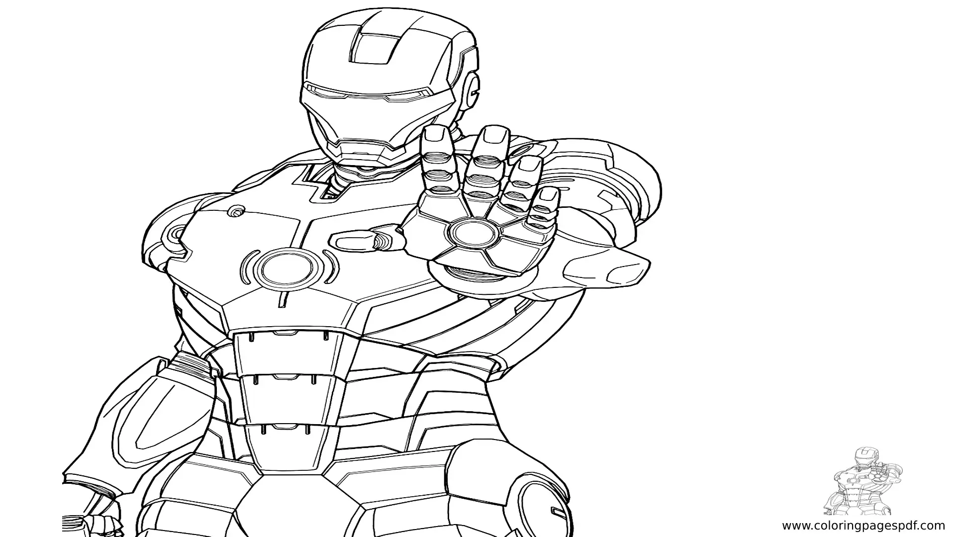 Coloring Pages Of Iron Man Hand Up