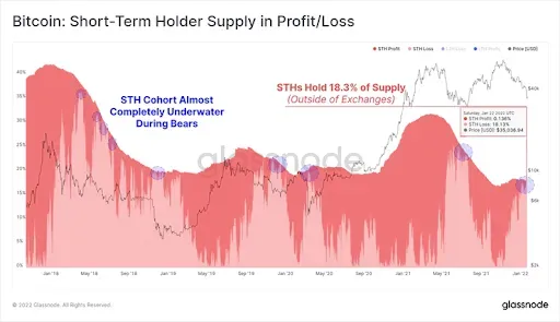 Биткойн предложение краткосрочного держателя