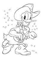 Donald Duck cowboy coloring page