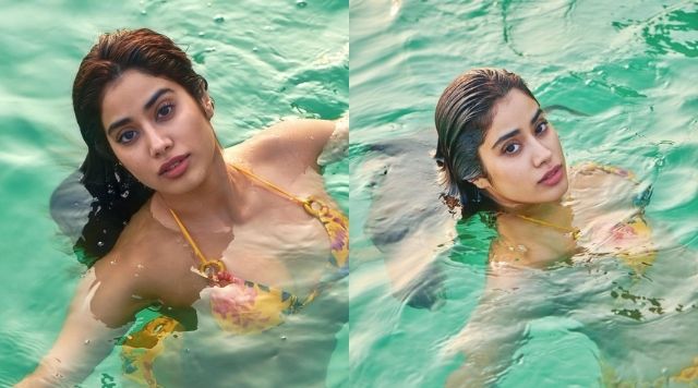 Janhvi Kapoor Raises The Heat In Floral Swimwear On Her Pool Day.