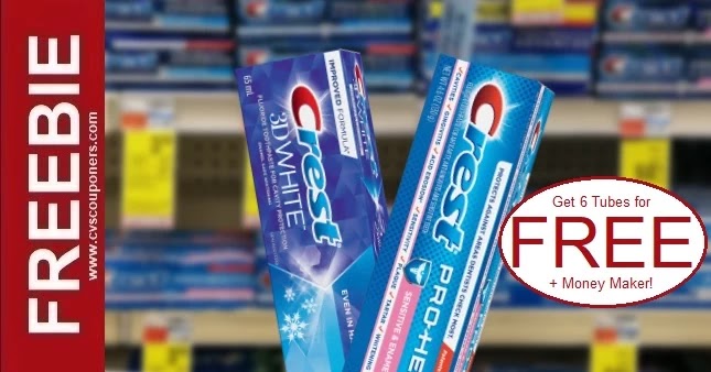 Get 4 Crest Toothpaste for FREE at CVS