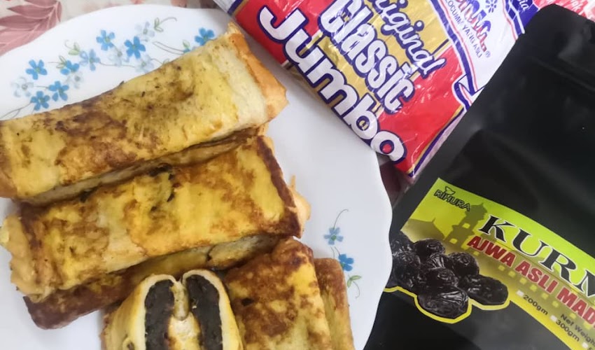 Resepi Roti Telur Kurma Ajwa Gulung