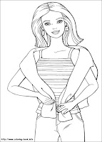 Barbie fashion moedl coloring page