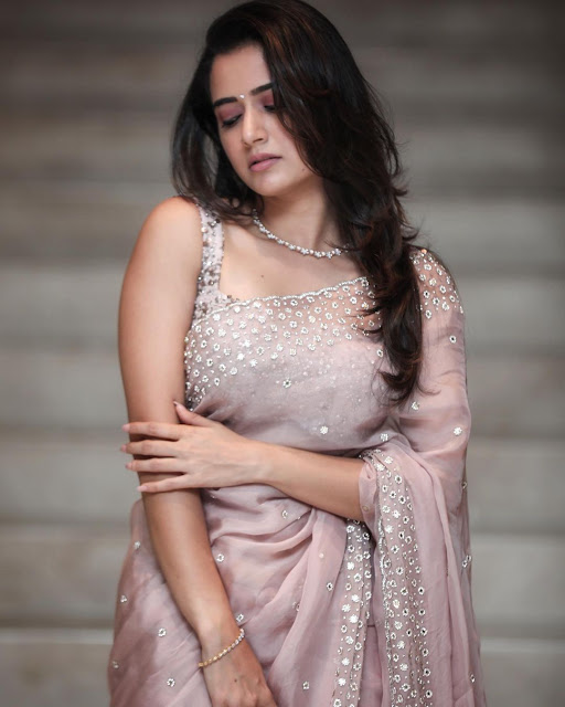 Ashika Ranganath Saree Fashion Model Latest Photos