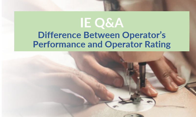 Sewing operator's performance Vs rating