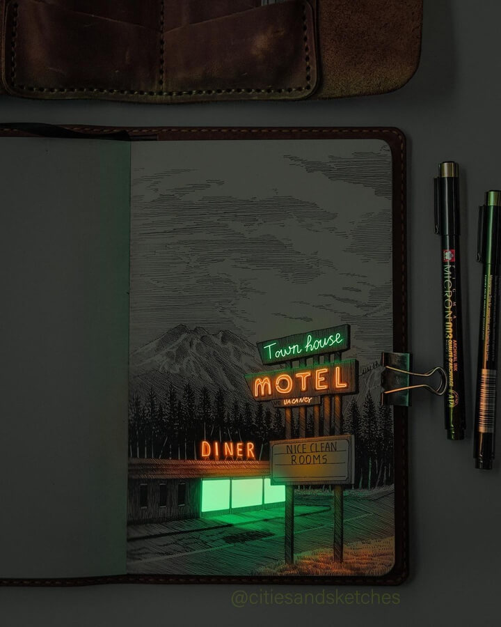 04-Motel-and-diner-at-night-Nikita-Busyak-www-designstack-co
