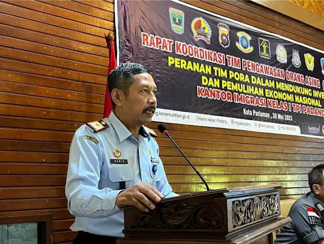 Rapat Koordinasi TIM PORA Kota Pariaman, Perlunya Kakanwil meningkatkan Sinergitas Dalam Pengawasan Orang Asing 