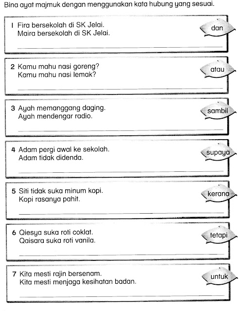 Latihan Bina Ayat Majmuk Bahasa Melayu Tahun 2