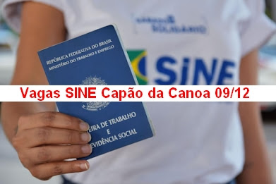Vagas atualizadas do FGTAS/SINE de Capão da Canoa (9/12)