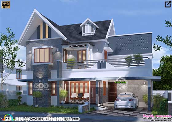 Gleaming villa elevation design