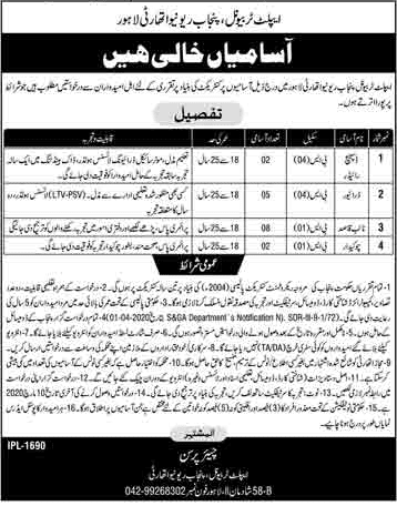 Today Jobs 2022 Latest jobs for Government Punjab Revenue 2022