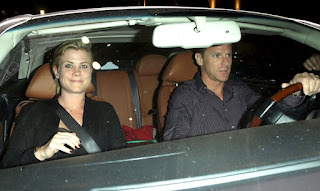 David Sanov with his wife Alison inside the car
