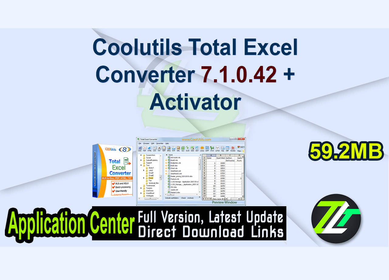 Coolutils Total Excel Converter 7.1.0.42 + Activator