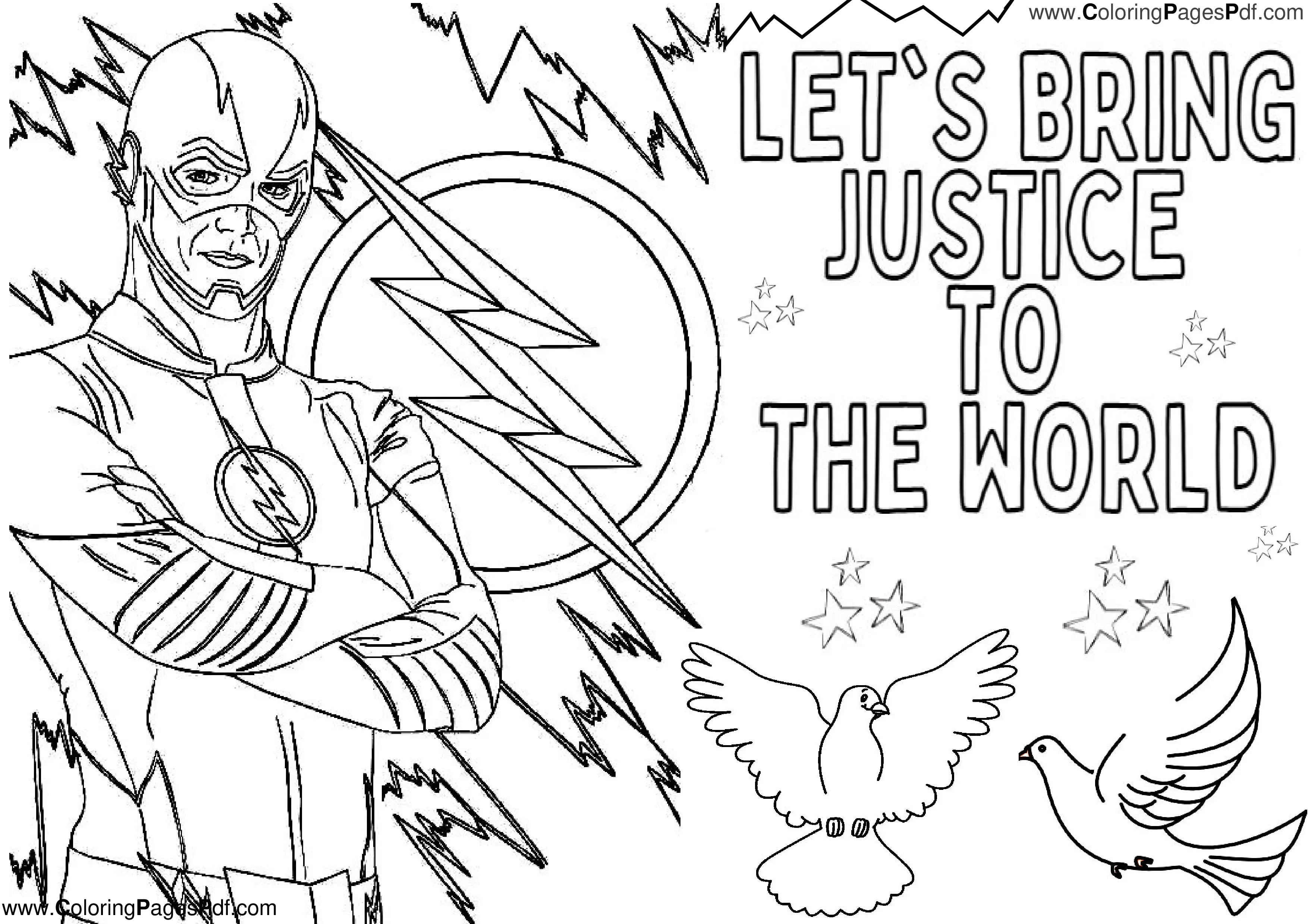 Zoom flash coloring pages