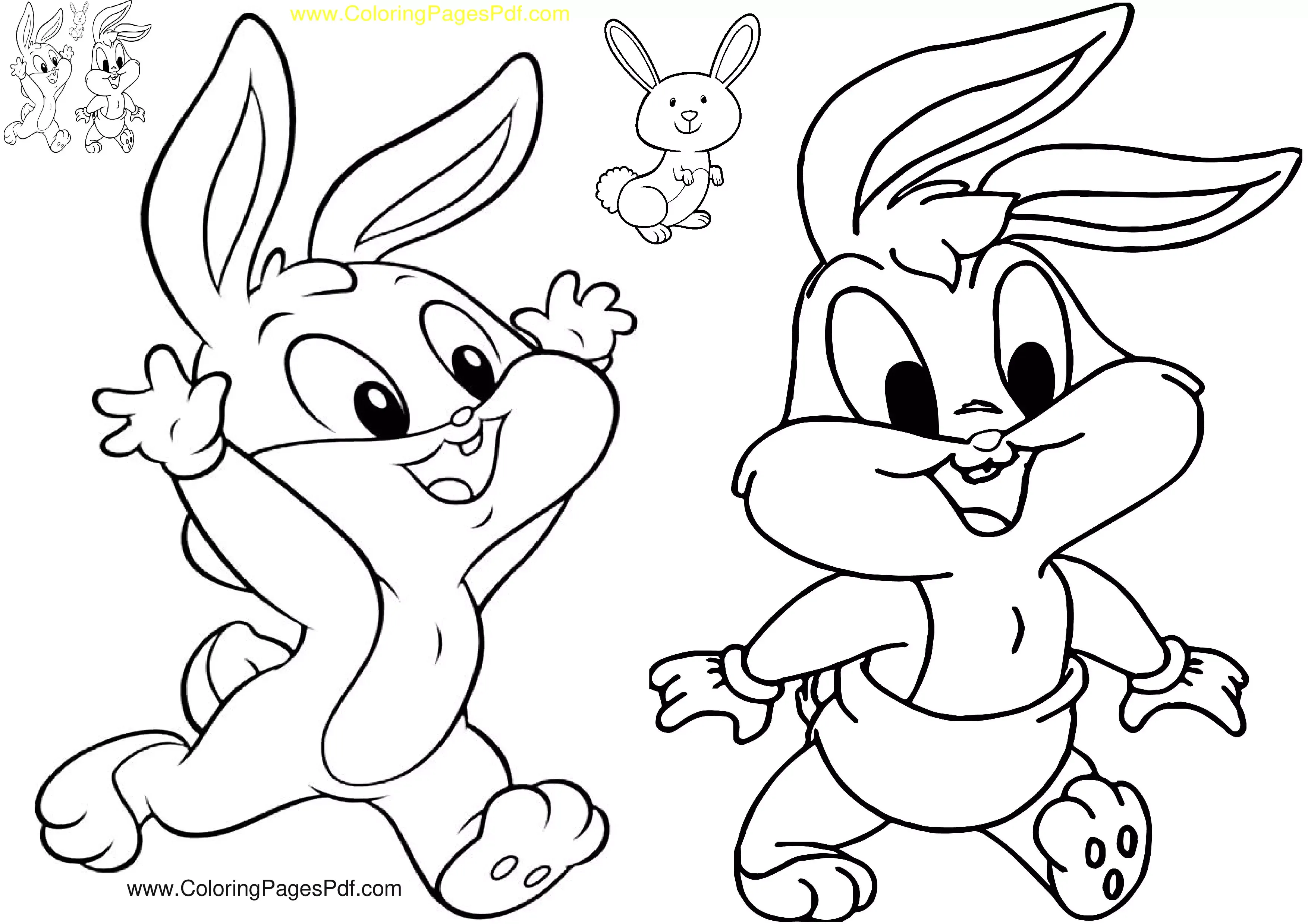 Cute bunny coloring pages