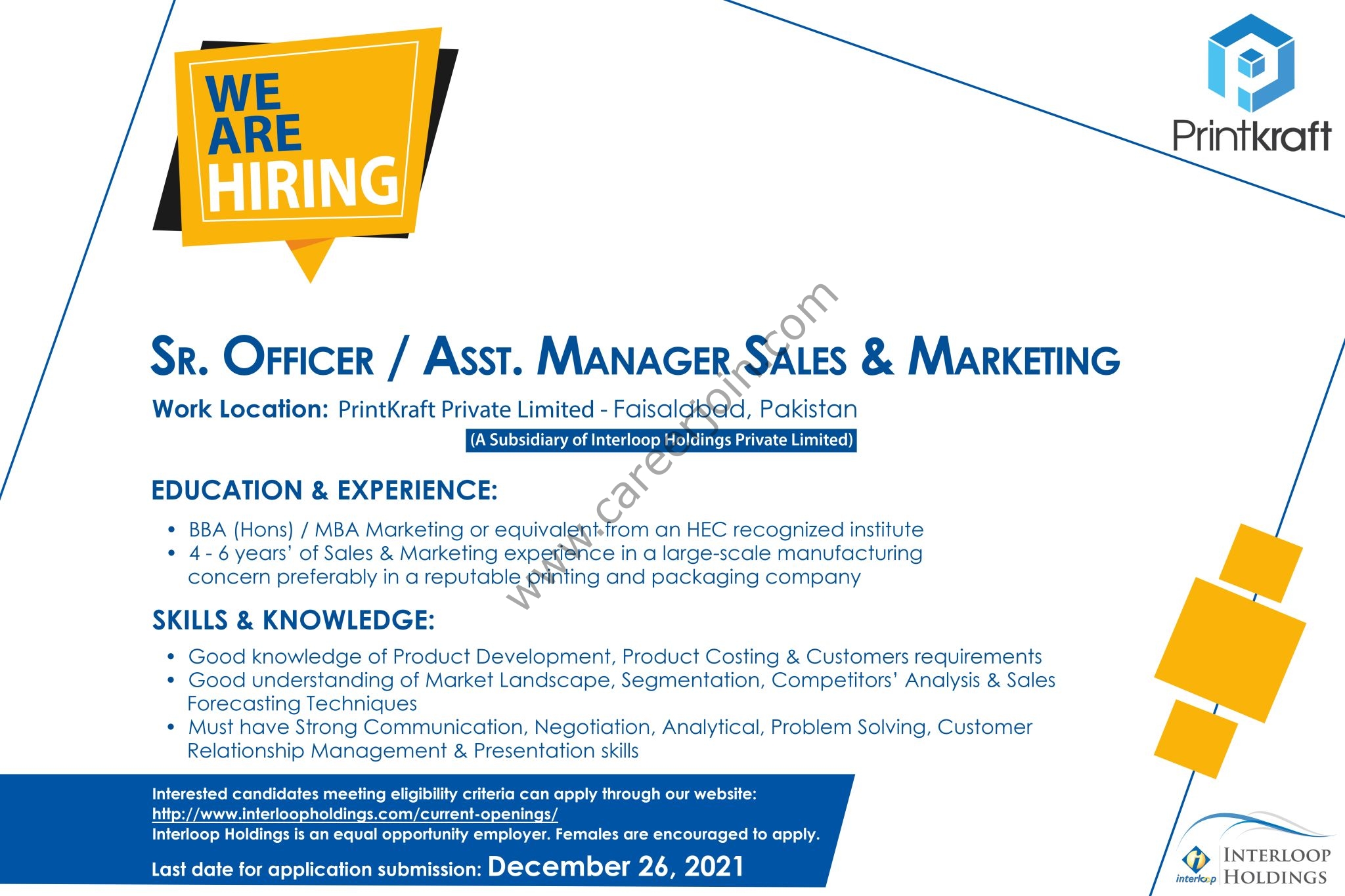 Printkraft Pvt Ltd Jobs Senior Officer / Assistant Manager Sales & Marketing
