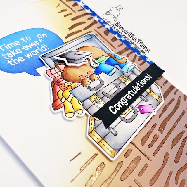 Graduation Card by Samantha Mann | Newton's Graduation Stamp Set, Stowaway Newton Stamp Set, Hardwood Stencil and Speech Bubbles Die Set by Newton's Nook Designs #newtonsnook #handmad