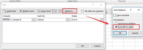 تغيير اتجاه الكتابة في Excel