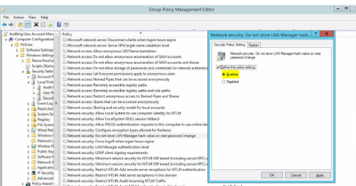 Prevent Windows from Storing LAN Manager Hash