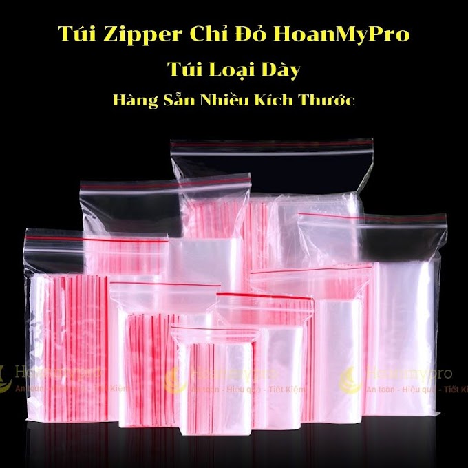 [ baobihoanmypro ] Túi Zip Chỉ Đỏ 1kg Túi Zipper Bấm Miệng Loại Dày Hàng Có Sẵn Nhiều Kích Thước BaoBiHoanmypro