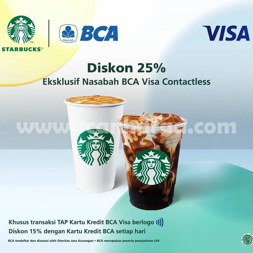 Promo STARBUCKS Diskon 25% dengan BCA VISA CONTACTLESS