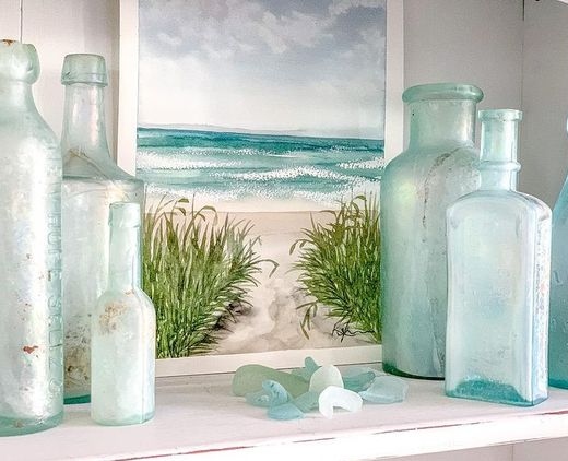 Coastal Cottage Decorating Ideas with Seaglass Colors