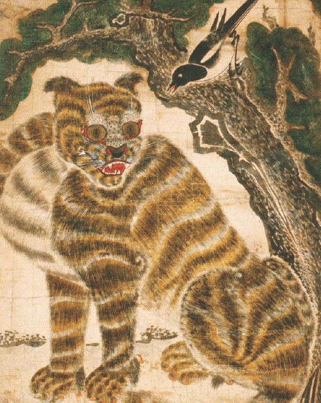 Magpie and tiger — the tiger is one of the most prevalent motifs in Korean folk paintings