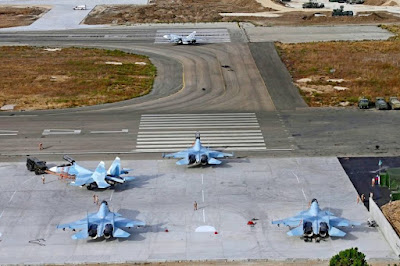 Russian fighter jets tighten security of military base in latakia from Israel