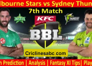 Melbourne Stars vs Sydney Thunder 7th Match Prediction Big Bash T20 2021-22