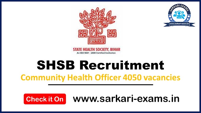 SHSB Community Health Officer 4050 Post Apply Online