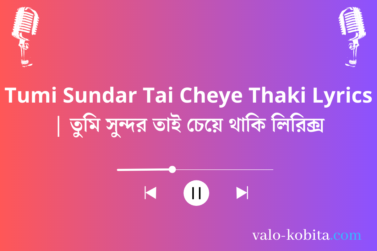 Tumi Sundar Tai Cheye Thaki Lyrics | তুমি সুন্দর তাই চেয়ে থাকি লিরিক্স
