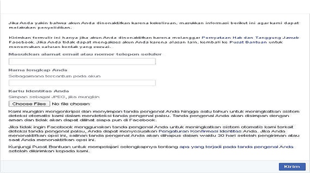 Cara Meminta Kode Konfirmasi Facebook Tapi Nomor Sudah Tidak Aktif