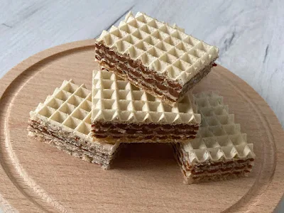 Wafle z kakaową masą kajmak