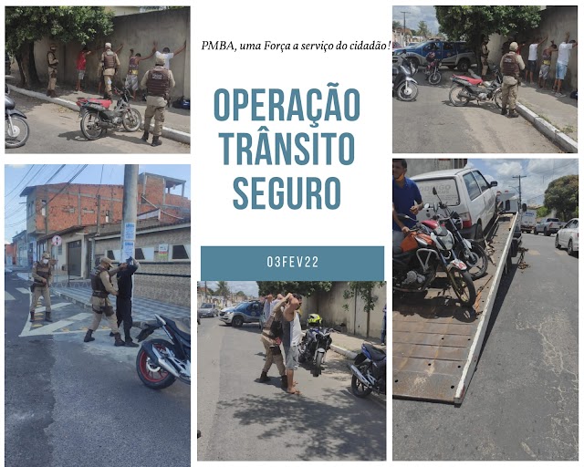 Policiais do Quarto Batalhão realizam a Operação Trânsito Seguro, em Alagoinhas