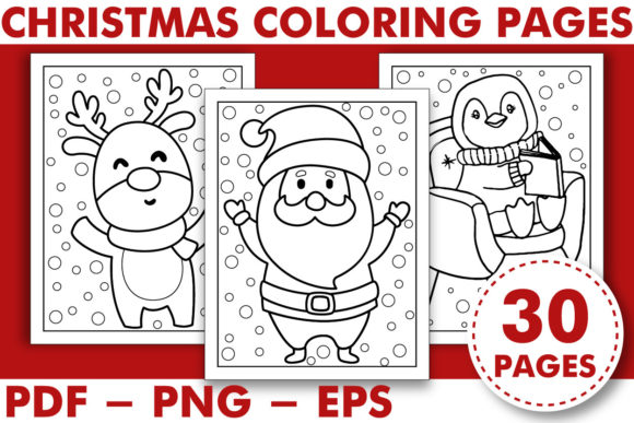 Crella CHRISTMAS COLORIG BOOK PAGES for KIDS Compatible with Cameo Silhouette Studio, Cricut and other cutting machines for any crafting projects.