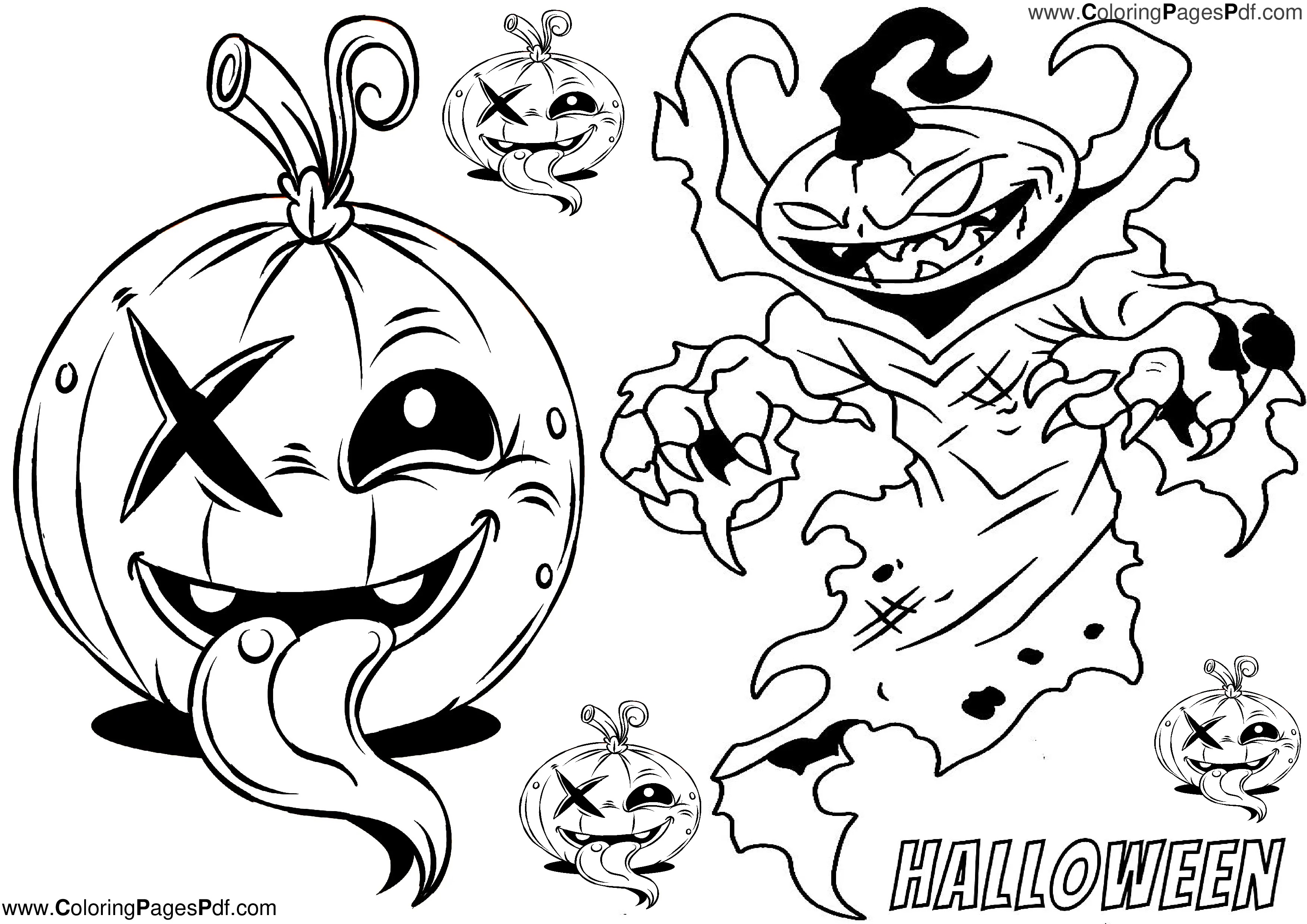 Halloween monster coloring pages