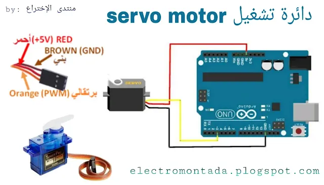 مخطط تشغيل محرك السيرفو servo motor