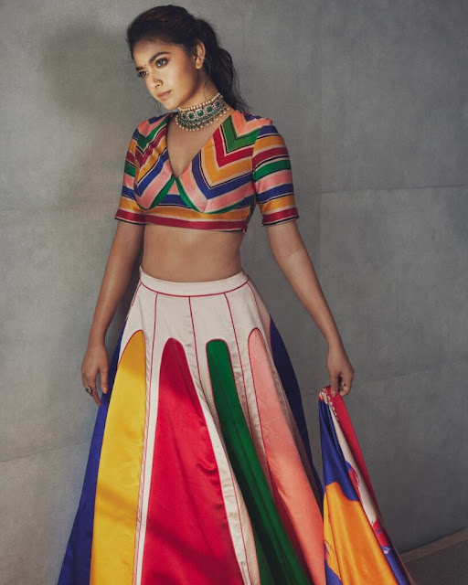 Keerthy Suresh in Vibrant Multi-Coloured Lehenga Photos, Images, Wallpaper & Latest Pictures 2023