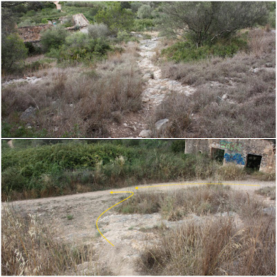 CALAFELL-MONTPAÓ-URBANITZACIÓ VALLDEMAR-TORRE D'EN VIOLA- EL PUJAL-LA TALAIA, corriol de baixada des del poble abandonat de Montpaó