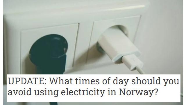LATEST: What times of day should you avoid using electricity in Norway?