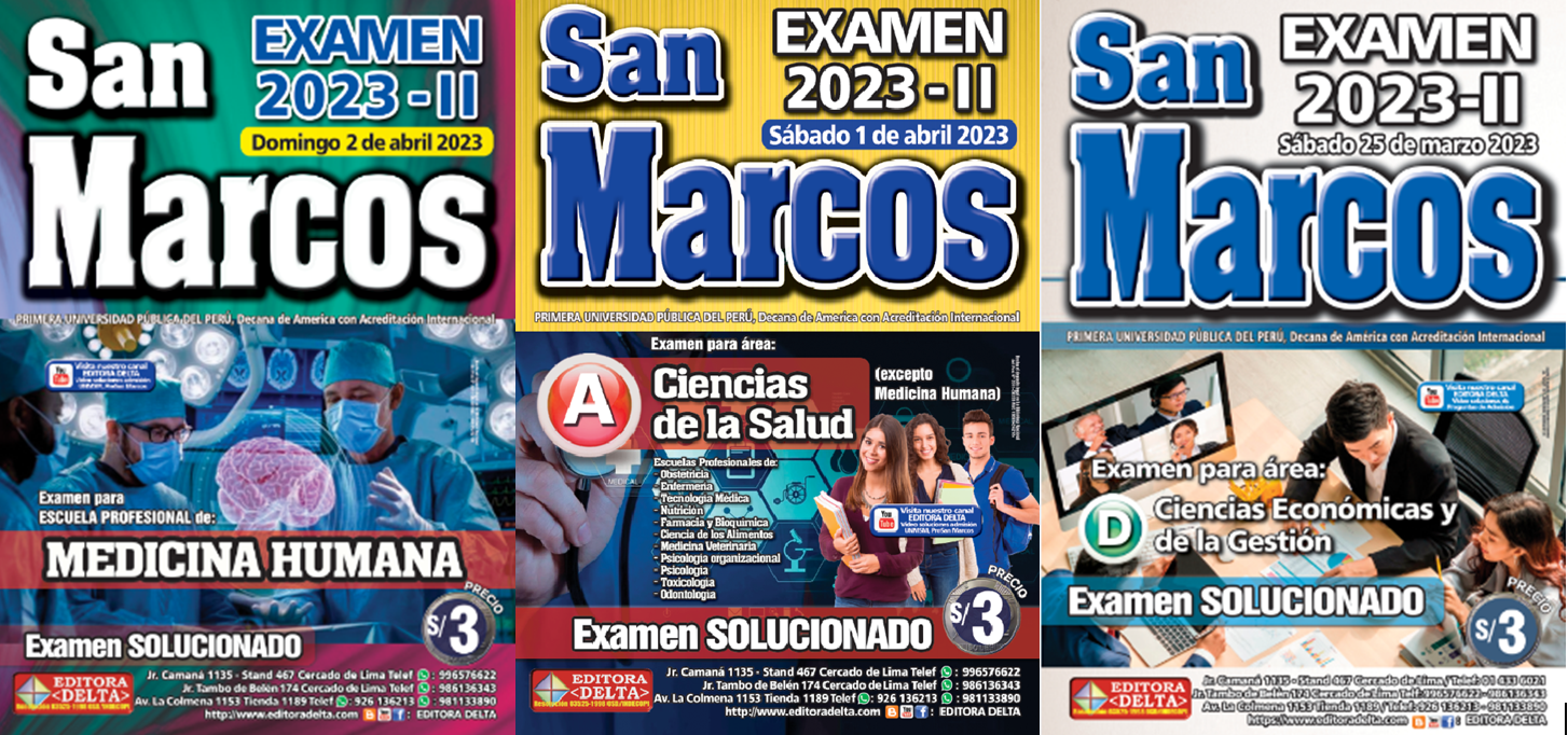 Últimos Exámenes San Marcos 2023