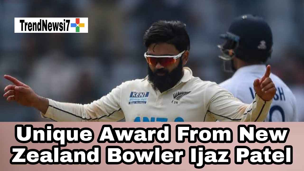 Unique Award From New Zealand Bowler Ijaz Patel