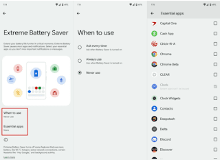 Enable Extreme Battery Saver Mode on Google Pixel