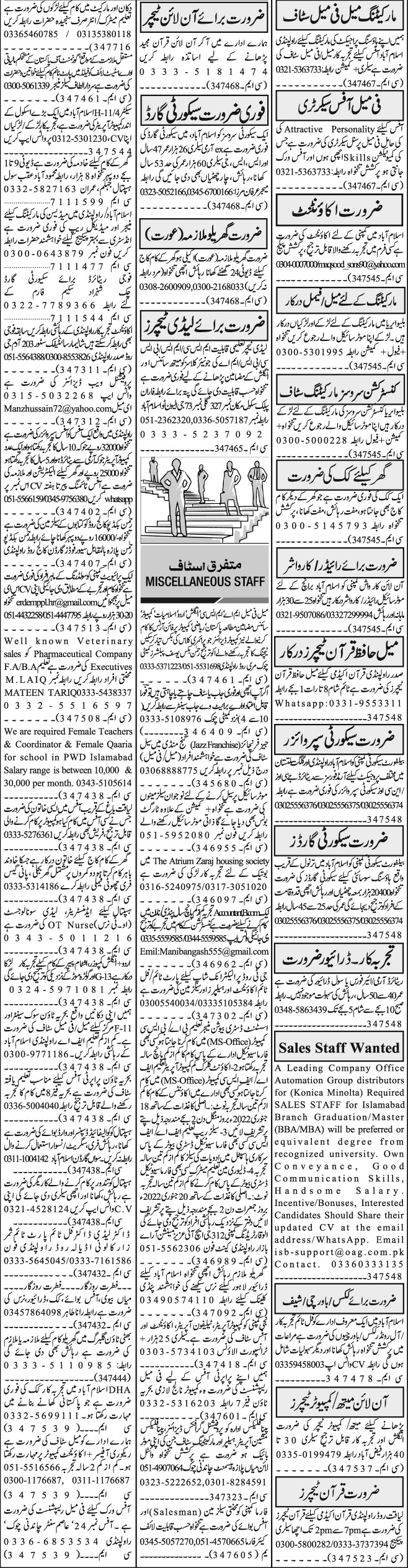 Latest Private Jobs in 100 Departments in Pakistan 2022