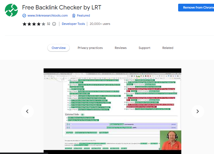 Free Backlink Checker by LRT