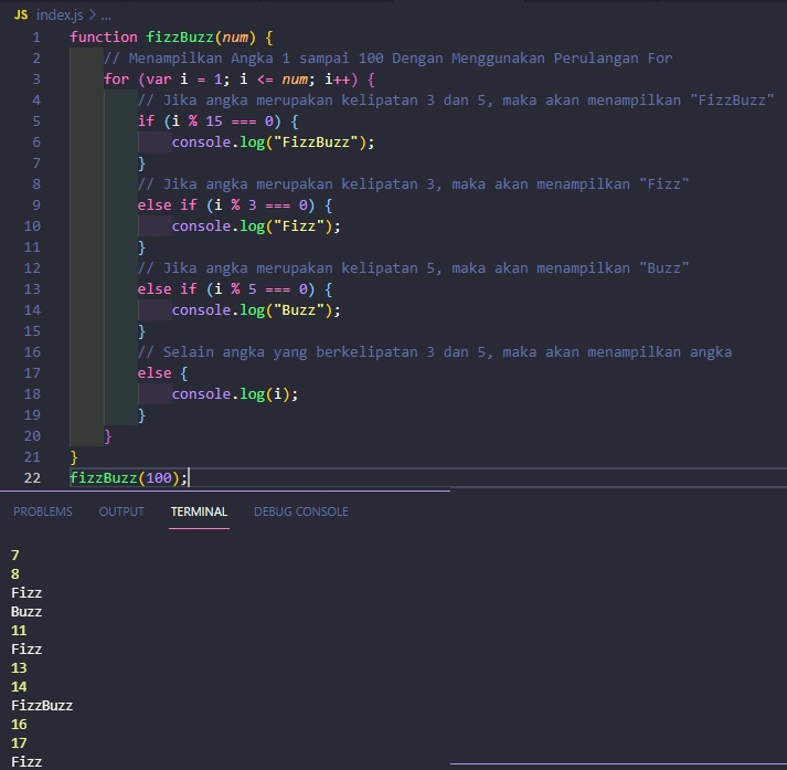 Cara Membuat Program Algoritma Fizz Buzz Test untuk Coding Interview