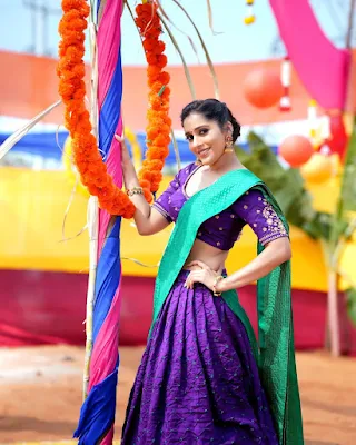 Rashmi gautam in lavender color lehenga cute photoshoot