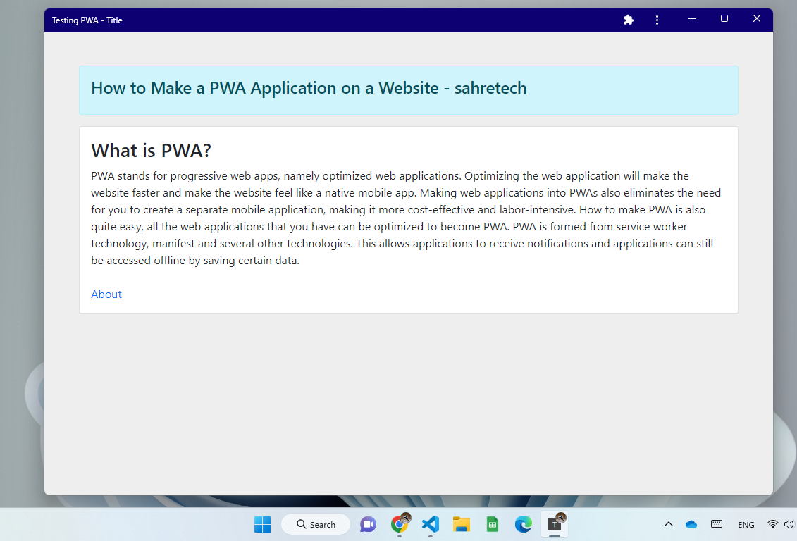 cara membuat PWA sahretech