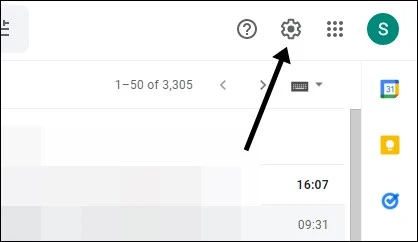 Settings icon gmail dashboard