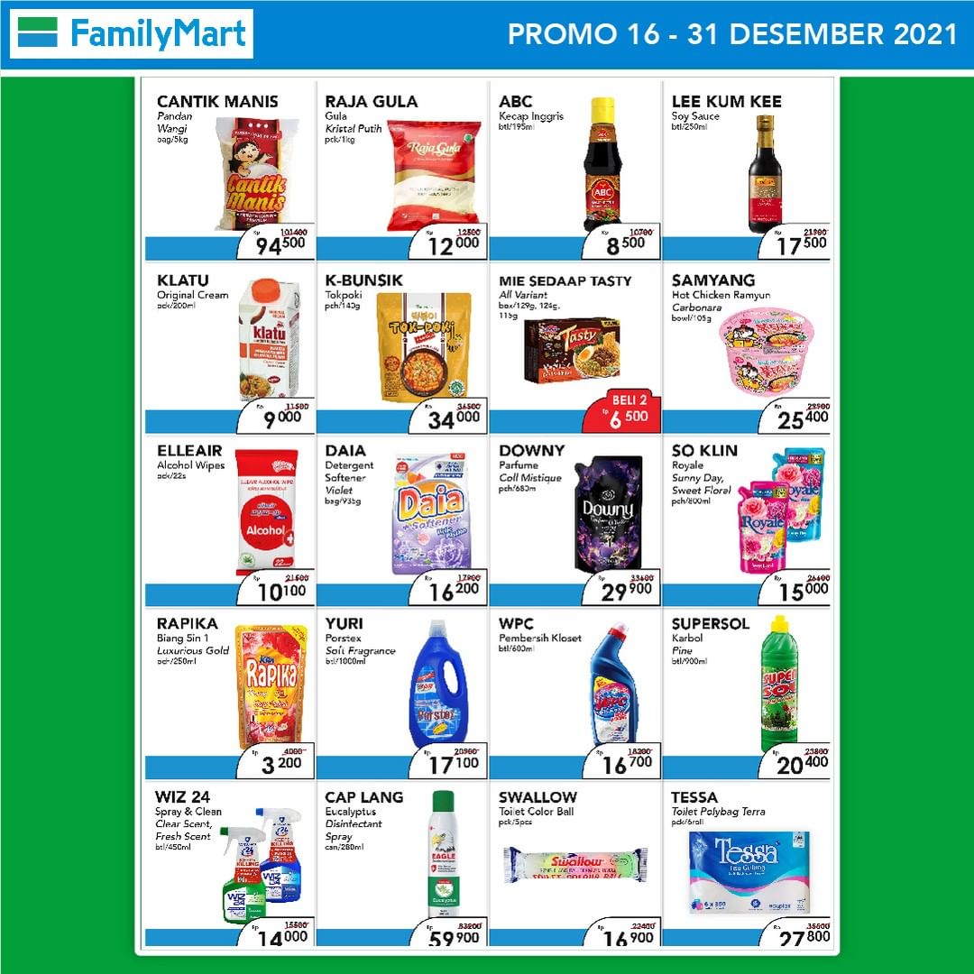 FamilyMart Katalog Dapat Gratis Ongkir 15KRIbu & Cashback (s.d 31 Des 2021)